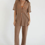 SNDYS Hyams Buttoned Knit Top Mocha