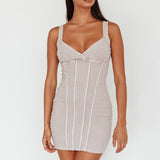 Altitude Piping Trim Mini Dress Ivory