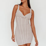 Altitude Piping Trim Mini Dress Ivory