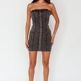 Keep Up Ribbed Bodycon Mini Dress Black