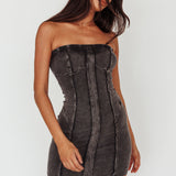 Keep Up Ribbed Bodycon Mini Dress Black