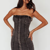Keep Up Ribbed Bodycon Mini Dress Black