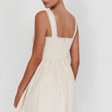 Florabella Corset Bodice Bow Mini Dress Cream