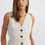 SNDYS Allegra Linen Vest Natural