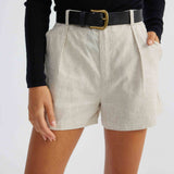 SNDYS Hale Linen Shorts Natural