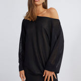 SNDYS Hailey Off Shoulder Mini Dress Black