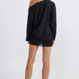 SNDYS Hailey Off Shoulder Mini Dress Black