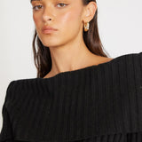 SNDYS Brooks Off Shoulder Jumper Black