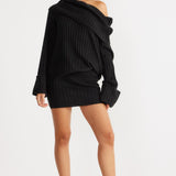 SNDYS Brooks Off Shoulder Jumper Black