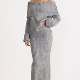 SNDYS Brooks Off Shoulder Jumper Grey