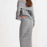 SNDYS Brooks Off Shoulder Jumper Grey