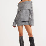 SNDYS Brooks Off Shoulder Jumper Grey