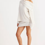 SNDYS Brooks Off Shoulder Jumper White
