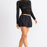 SNDYS Freja Bubble Skirt Black