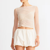 SNDYS Freja Bubble Skirt Chalk