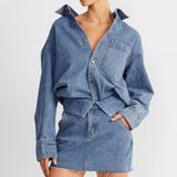 SNDYS Eve Denim Skirt Blue