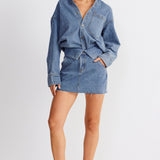SNDYS Eve Denim Skirt Blue