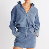 SNDYS Eve Denim Skirt Blue