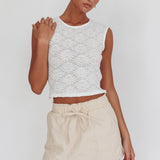 Eka Drawstring Mini Skort Cream