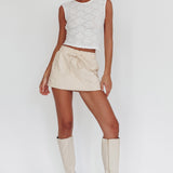 Eka Drawstring Mini Skort Cream