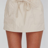 Eka Drawstring Mini Skort Cream