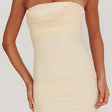 Mars Draped Strapless Mini Dress Cream