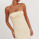 Mars Draped Strapless Mini Dress Cream