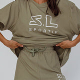 On Track SL Logo Shorts Khaki
