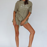 On Track SL Logo Shorts Khaki
