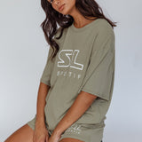 On Track SL Logo Shorts Khaki