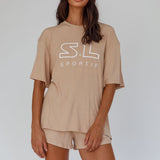 On Track SL Logo T-Shirt Camel