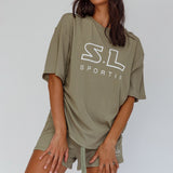 On Track SL Logo T-Shirt Khaki