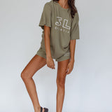 On Track SL Logo T-Shirt Khaki