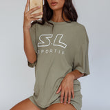 On Track SL Logo T-Shirt Khaki