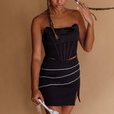 Firenze Cowl Mesh Top Black