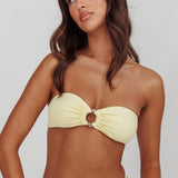 Agape Bandeau O-Ring Bikini Top Butter