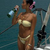 Agape Bandeau O-Ring Bikini Top Butter