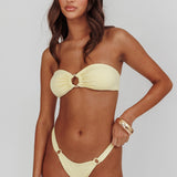 Agape Bandeau O-Ring Bikini Top Butter
