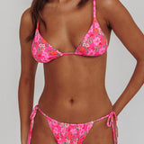 Sovereign Triangle String Bikini Top Pink Floral