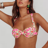 Truly Yours Underwire Bikini Top Yellow Floral