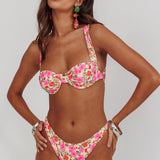 Truly Yours High Cut Bikini Bottom Yellow Floral