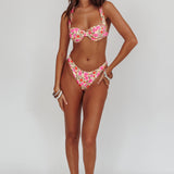 Truly Yours High Cut Bikini Bottom Yellow Floral