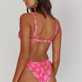 Aether Triangle Bikini Top Pink Floral