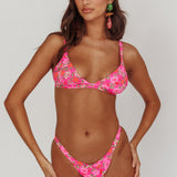 Aether Triangle Bikini Top Pink Floral