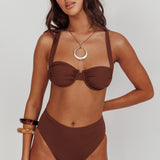Harmonia High Waist Bikini Bottom Choc