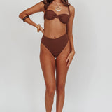 Harmonia High Waist Bikini Bottom Choc