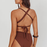 Harmonia High Waist Bikini Bottom Choc