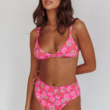 Harmonia High Waist Bikini Bottom Pink Floral