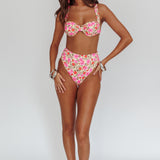 Harmonia High Waist Bikini Bottom Yellow Floral