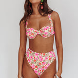 Harmonia High Waist Bikini Bottom Yellow Floral